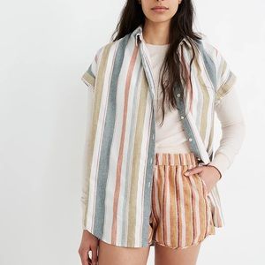 Madewell central tunic striped shirt top XS